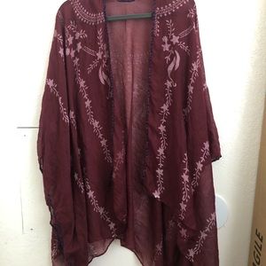 Light printed boho cotton gauze cover up